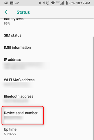 Puede encontrar el número de serie de su dispositivo en la configuración del dispositivo.