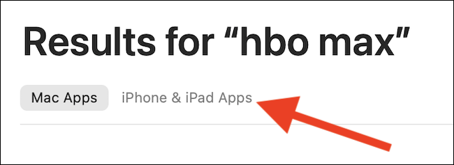 Pinchalo "Aplicaciones para iPhone y iPad" opción bajo la "Resultados" en cabeza