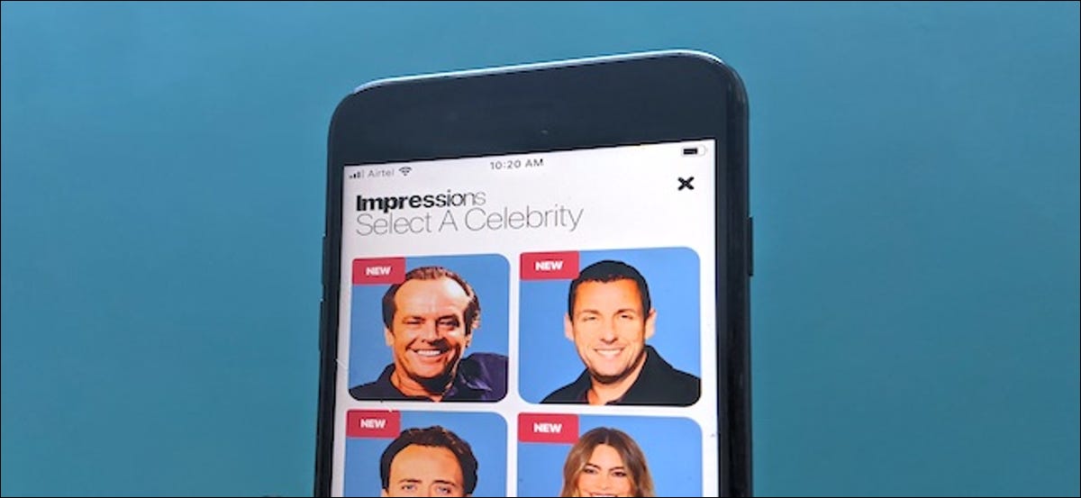 La aplicación para iPhone Deepfake Celebrity Impressions.