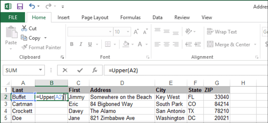 Cómo cambiar rápida y fácilmente entre mayúsculas y minúsculas en Excel 2013 usando una función