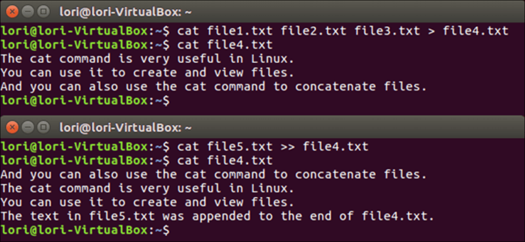 Cómo combinar archivos de texto usando el comando "cat" en Linux