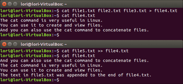 Cómo combinar archivos de texto usando el comando «cat» en Linux