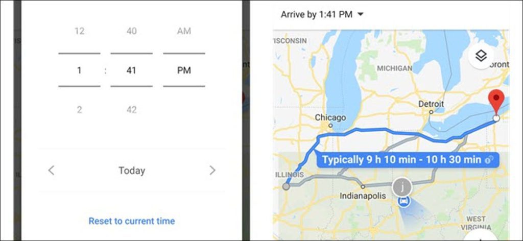 Cómo configurar los horarios de salida y llegada en Google Maps