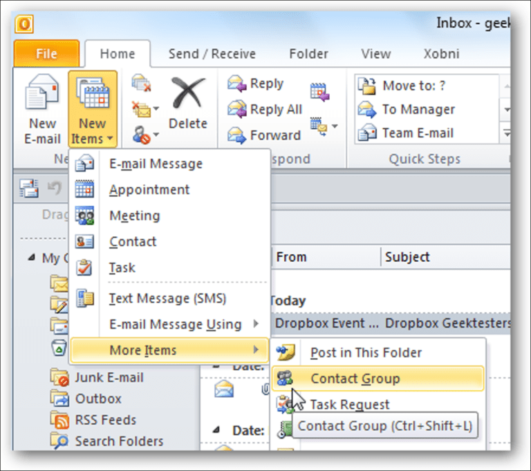 Cómo crear y administrar grupos de contactos en Outlook 2010