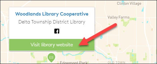 Para seleccionar "Visite el sitio web de la biblioteca."