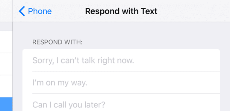 Cómo personalizar los mensajes de «Responder por SMS» a las llamadas en el iPhone