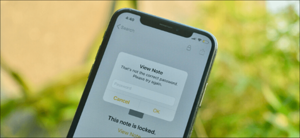 Apple Notes indica que la contraseña es incorrecta solicita una nota bloqueada