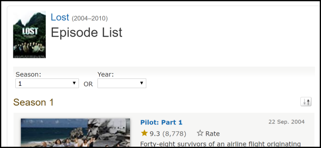 "Perdido" en IMDb TV.