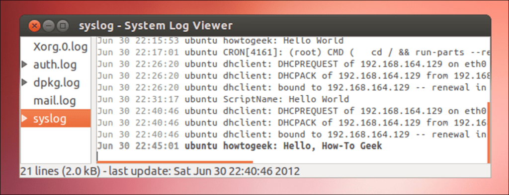 Cómo ver y escribir en archivos de registro del sistema en Ubuntu