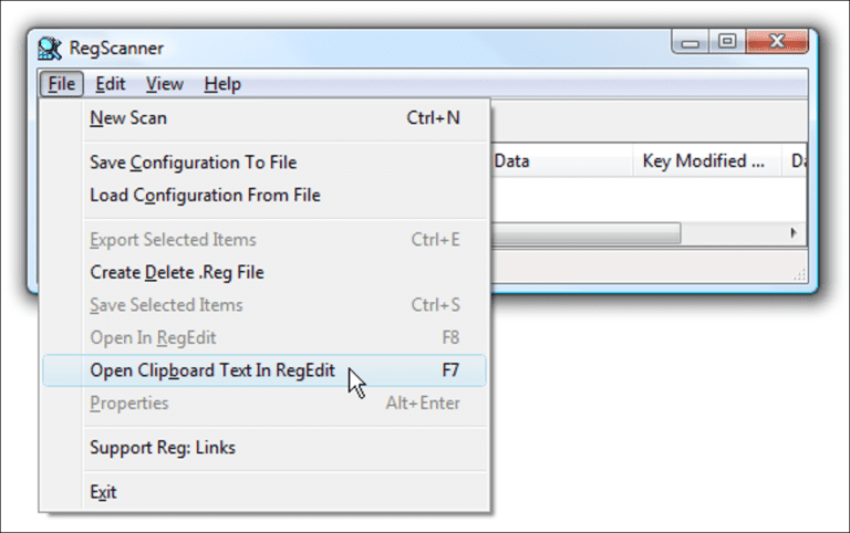 Encuentre fácilmente claves de registro en Vista o XP