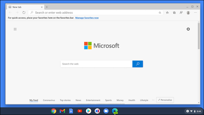 Microsoft Edge en Chromebook