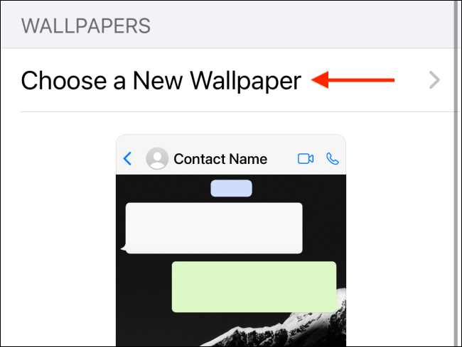 Toque Elegir nuevo fondo de pantalla en WhatsApp
