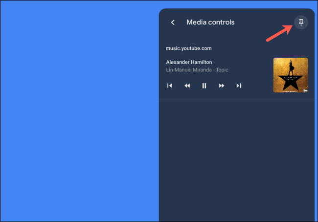 Fijar controles de música a la estantería de Chromebook