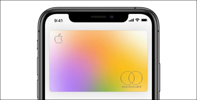 Una tarjeta Apple en un iPhone.