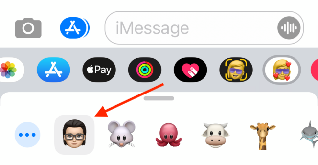 Seleccione su Memoji en los mensajes
