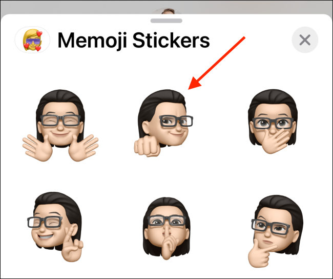 Toca tu Memoji para enviarlo