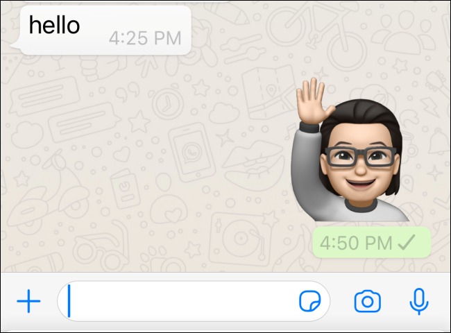 Memoji enviado en WhatsApp