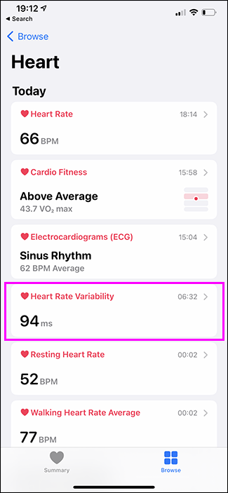 Aplicación de salud HRV destacada