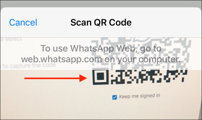Escanea el código QR desde iPhone