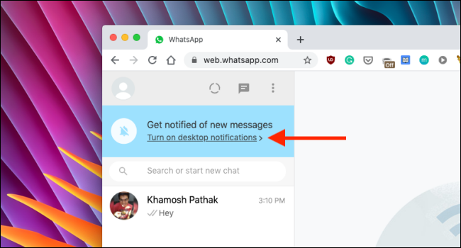 Habilitar notificaciones en WhatsApp Web
