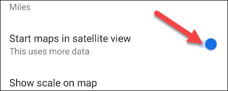 iniciar mapas en la vista de satélite