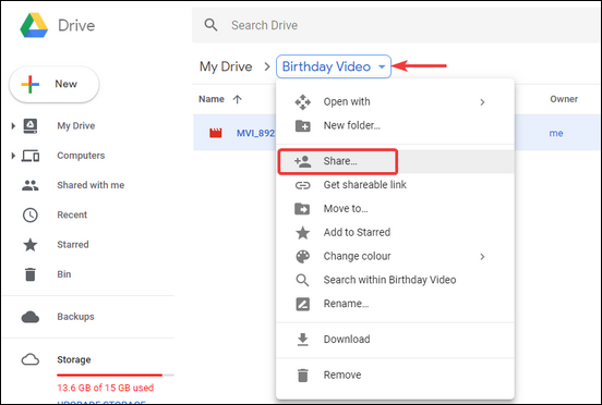 subir video a google drive