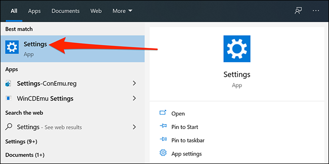 Abra la aplicación de configuración