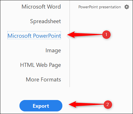 Exportar a Microsoft PowerPoint