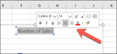 El menú contextual de formato de cuadro de texto en Excel