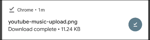 notificación de descarga completa de Chrome para Android