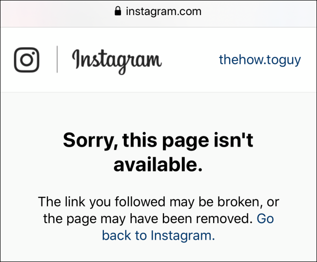 No puedo abrir la URL del perfil de Instagram que te bloqueó