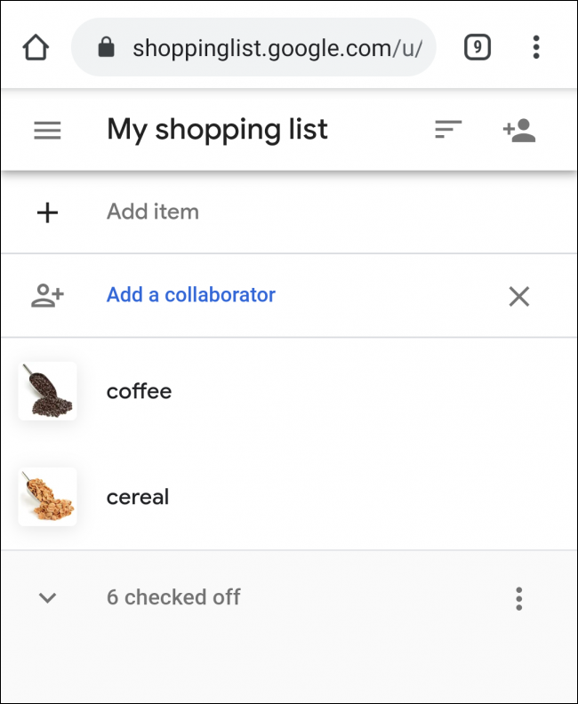 El Asistente de Google selecciona la lista de compras de cualquier lista.