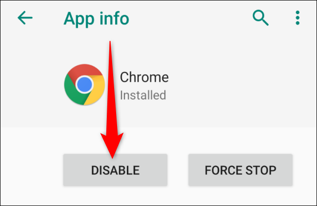 Android deshabilita Chrome