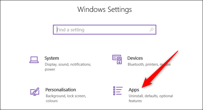 Abra la aplicación Configuración y haga clic en "Aplicaciones."