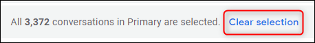 El enlace para borrar la selección de todos los correos electrónicos en su bandeja de entrada de Gmail