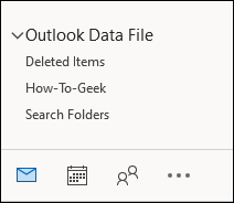 El archivo .pst que se muestra en Outlook.