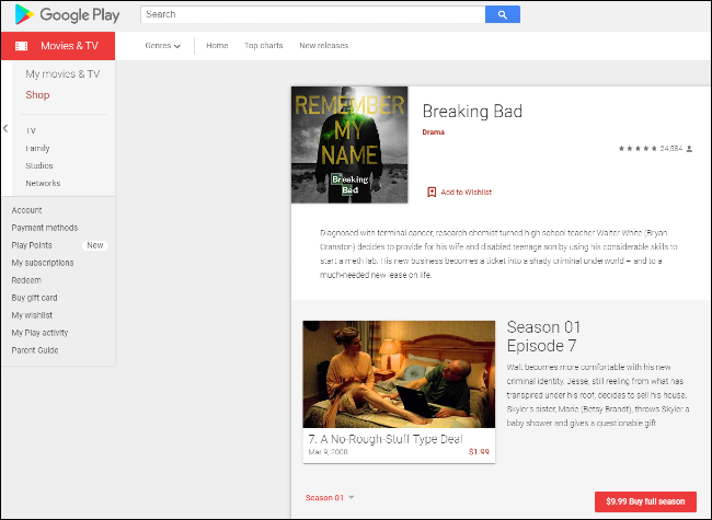 Breaking Bad en Google Play