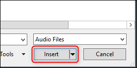 Insertar audio desde PC