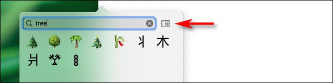presione el "visor de personajes" en la ventana de emoji en Mac.
