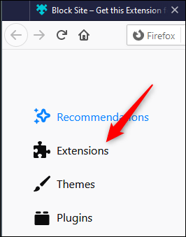 Haga clic en "Extensiones."