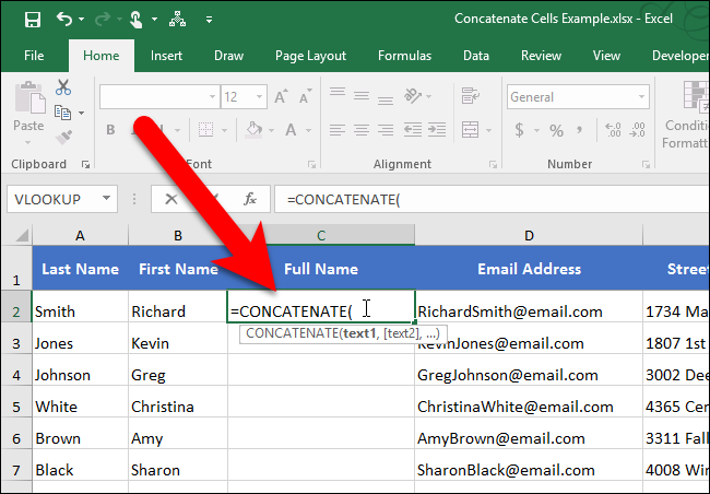 Merge 2 Text Cells In Excel