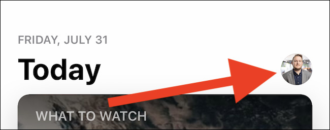 Toca tu avatar en la esquina superior derecha de la aplicación.
