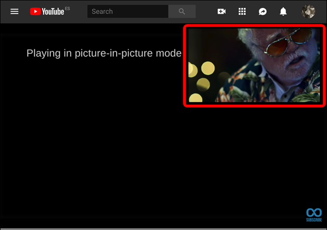 La pantalla de video flotante Picture-in-Picture.