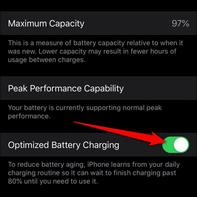 Carga de batería con interruptor optimizado para iPhone de Apple