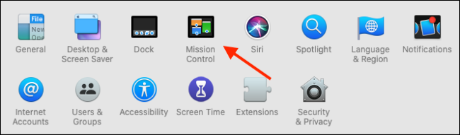 Haga clic en Mission Control en Preferencias del sistema