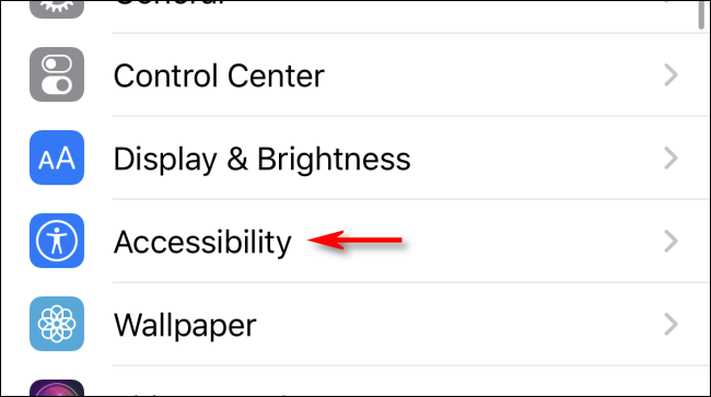 Toca Accesibilidad en la configuración de iPhone