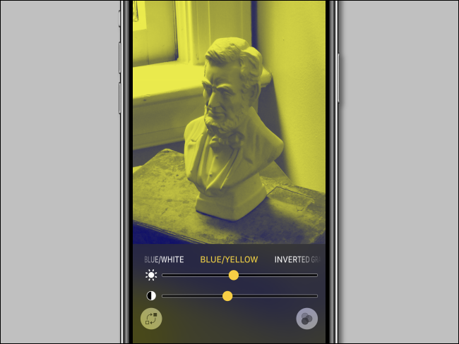 Opciones de filtro de color de la lupa del iPhone de Apple