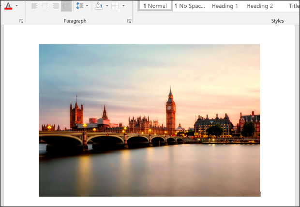 Una imagen de muestra en un documento de Microsoft Word.