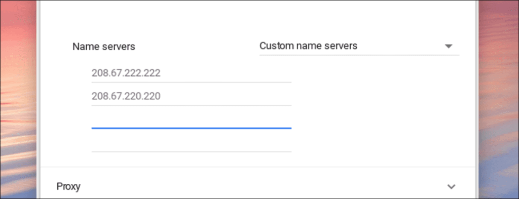 Cómo cambiar el servidor DNS en una Chromebook