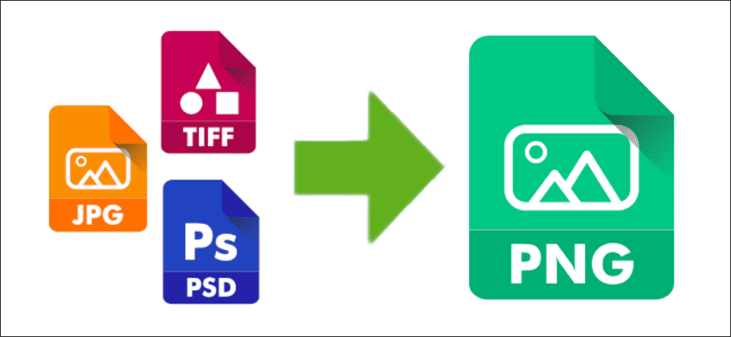 diagrama que muestra varios formatos de archivo de imagen